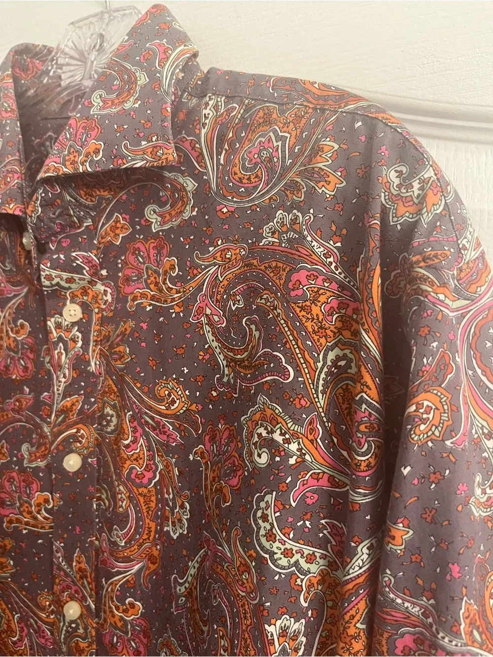 Tailorbyrd Brown Paisley Long-Sleeve Button-Down Shirt